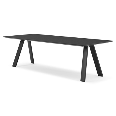 Table de jardin Cesano en aluminium noir et céramique pleine nero black - Lg 240 x Larg. 100 x H 75 cm