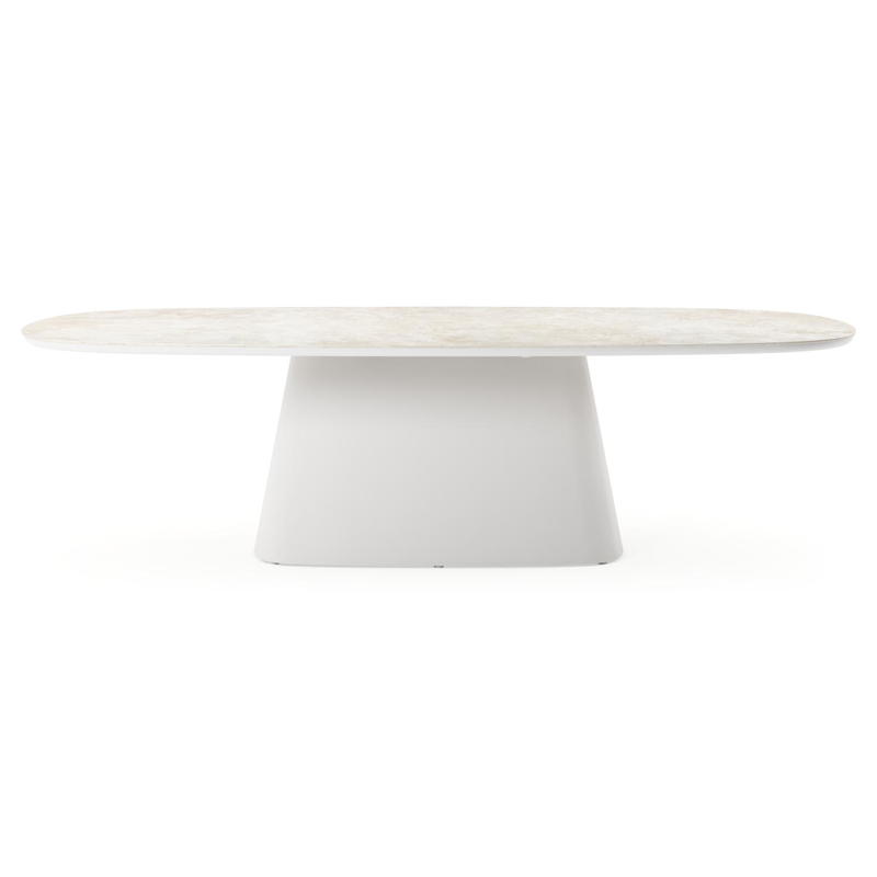 Amico tuintafel bombo xl in wit aluminium en volkeramiek Rapolano - L 270 x B 148 x H 73.5 cm