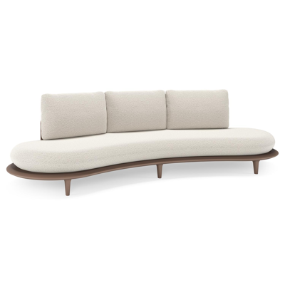 Bomero loungebank in taupe aluminium met firenze natural all weather solica kussen