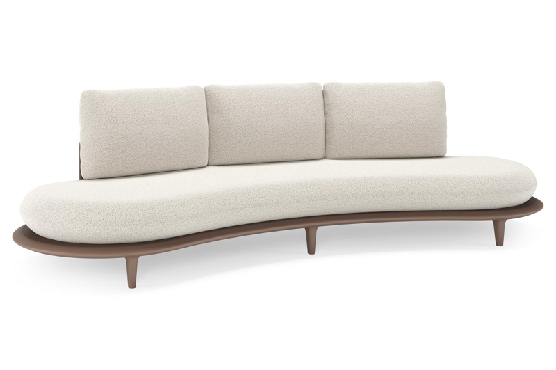 Bomero loungebank in taupe aluminium met firenze natural all weather solica kussen