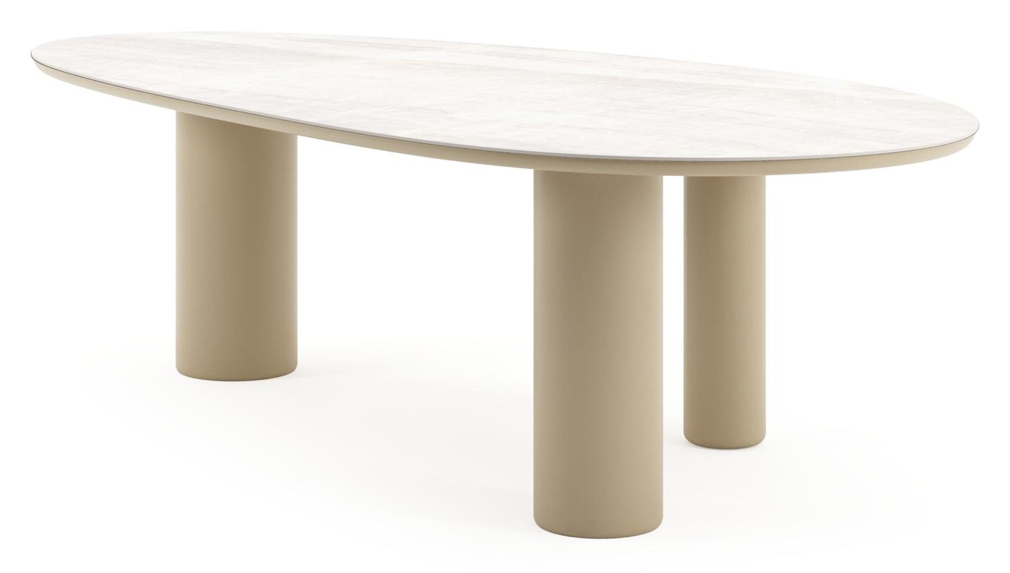 Amico tuintafel mango in beige aluminium en volkeramiek Taj Mahal - L 260 x B 130 x H 74 cm