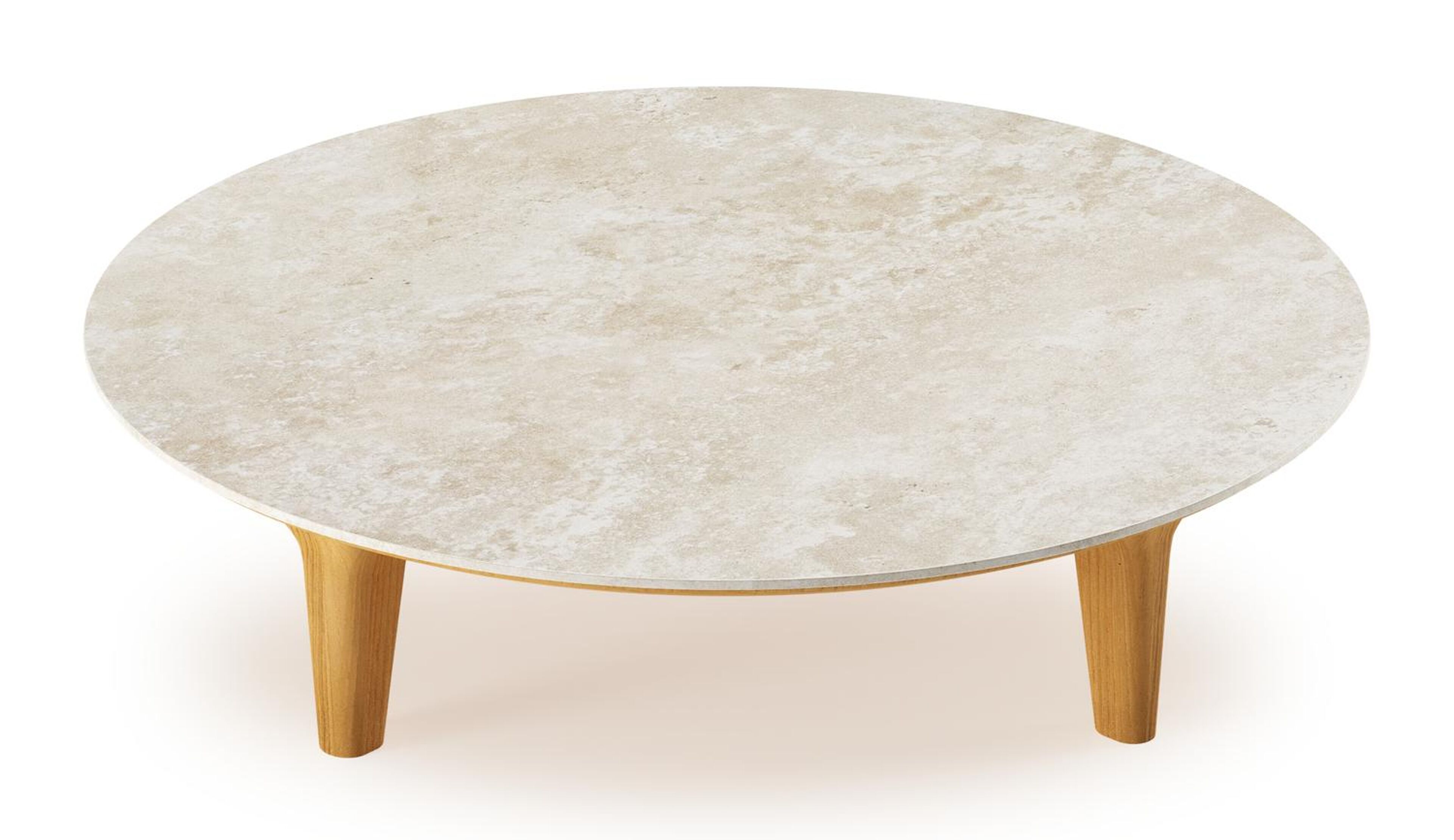 Bomero loungetafel in teak and volkeramiek Rapolano - Dia. 85 cm