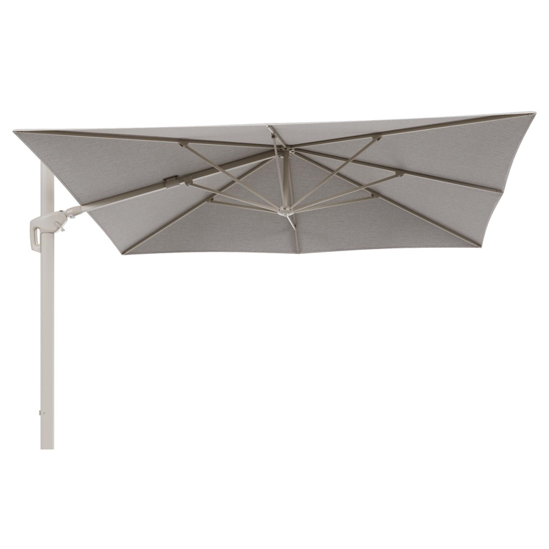 Minore zweefparasol met tiltfunctie in beige aluminium en Tundra Sand All Weather Sunbrella® Luxe parasoldoek - L1 280 x L2 370 cm (zonder voet)