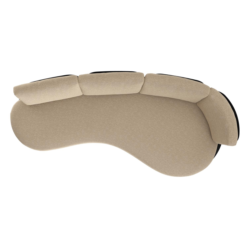 Donato loungebank in zwart aluminium met madagascar oak all weather cosytica kussen