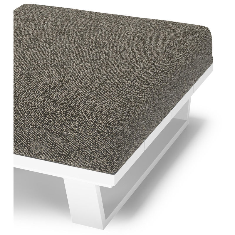 Pouf Pagino en aluminium blanc et coussins en all weather cosytica marbella tunder