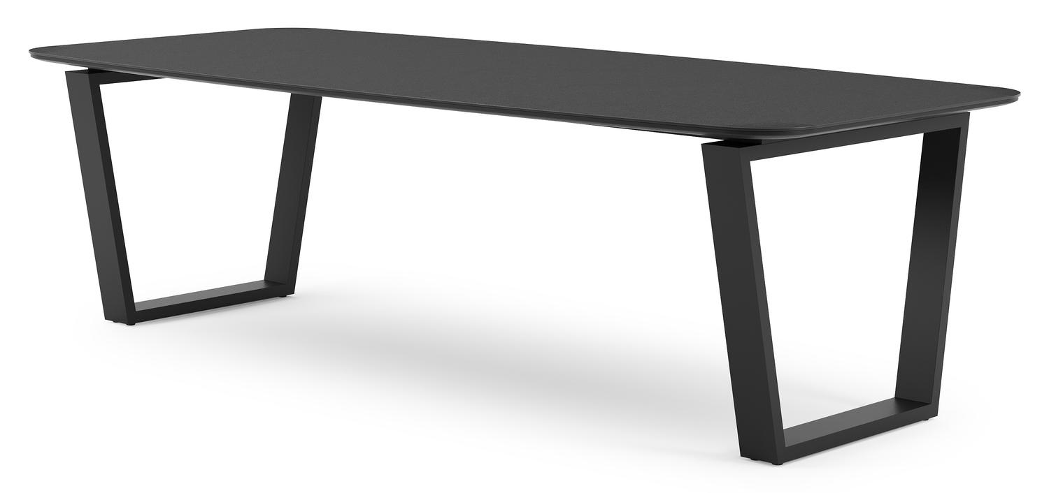 Pagino tuintafel in zwart aluminium en volkeramiek nero black - L 255 x B 115 x H 74 cm