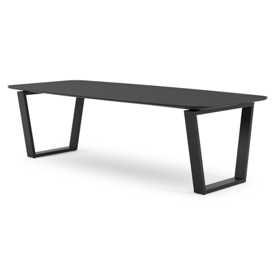 Pagino tuintafel in zwart aluminium en volkeramiek nero black - L 255 x B 115 x H 74 cm