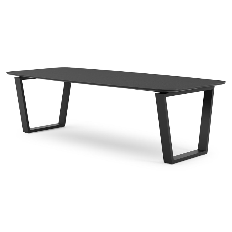 Pagino tuintafel in zwart aluminium en volkeramiek nero black - L 255 x B 115 x H 74 cm
