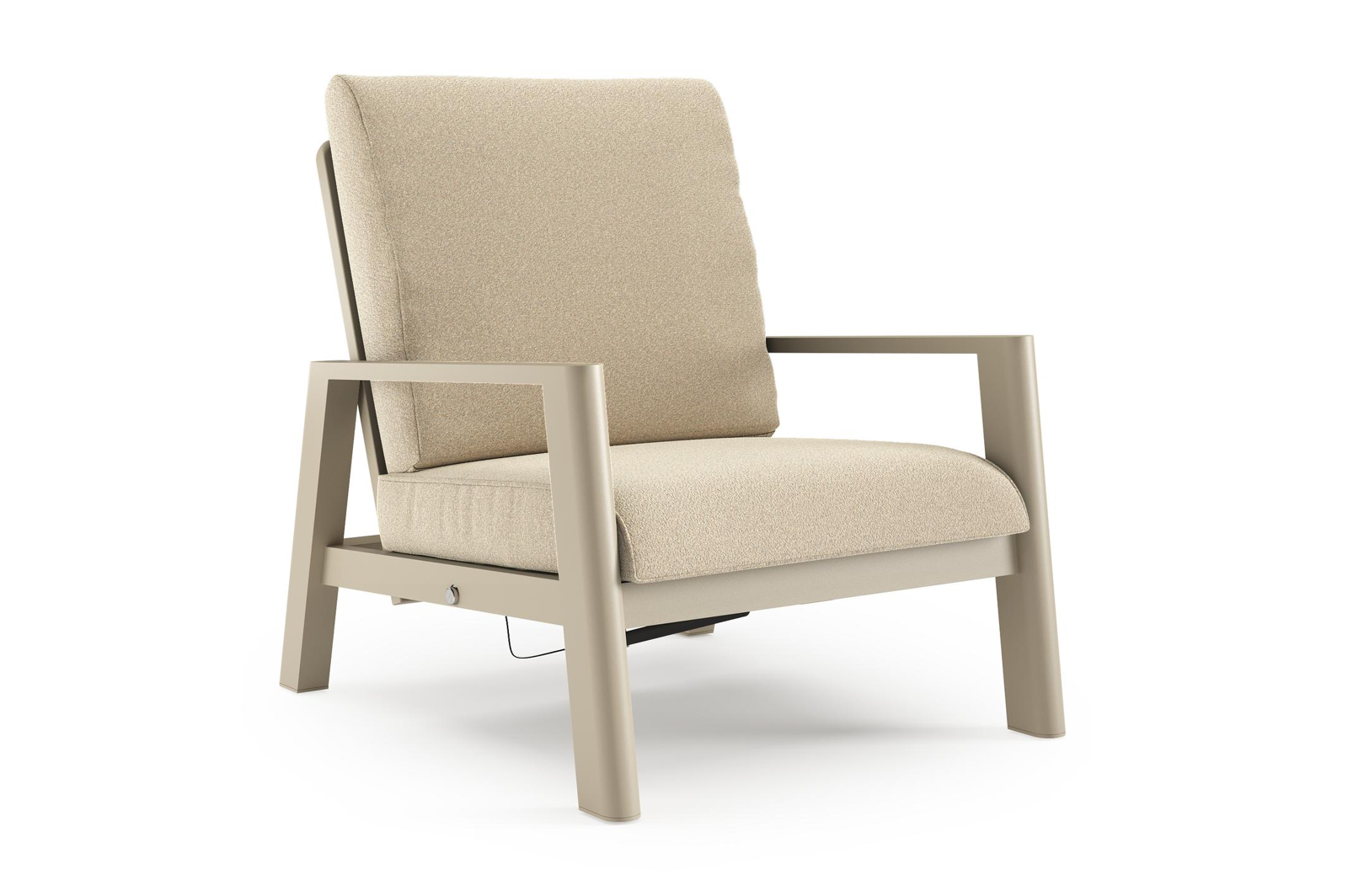 Cirello loungestoel in beige aluminium met soul papyrus all weather solica kussen