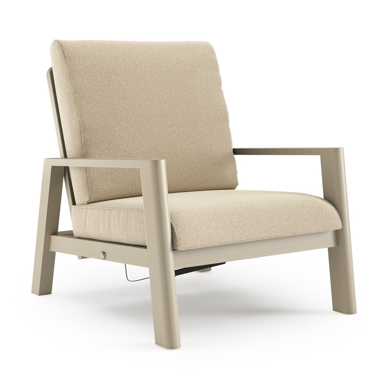 Cirello loungestoel in beige aluminium met soul papyrus all weather solica kussen