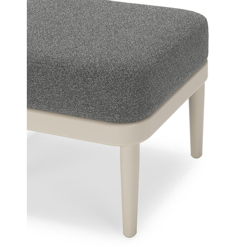 Pouf Orso en aluminium beige et coussins en all weather cosytica Catania Black