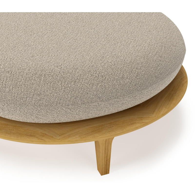 Pouf Bomero en teck et coussins en all weather cosytica catania beige