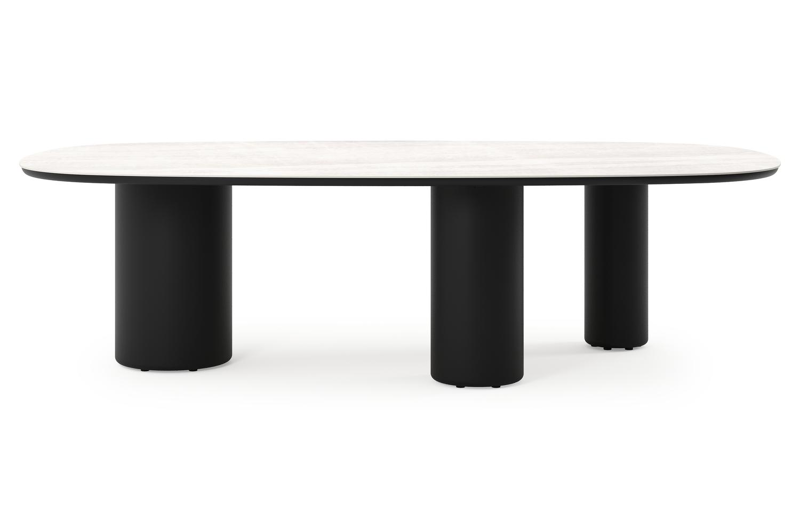 Amico tuintafel bombo xl in zwart aluminium en volkeramiek Taj Mahal - L 270 x B 148 x H 73.5 cm