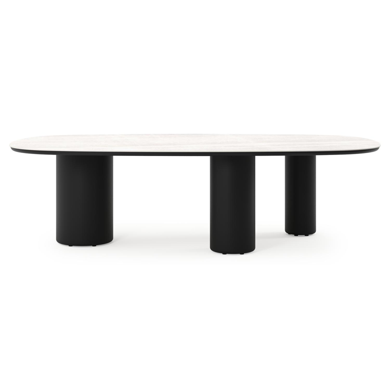 Amico tuintafel bombo xl in zwart aluminium en volkeramiek Taj Mahal - L 270 x B 148 x H 73.5 cm