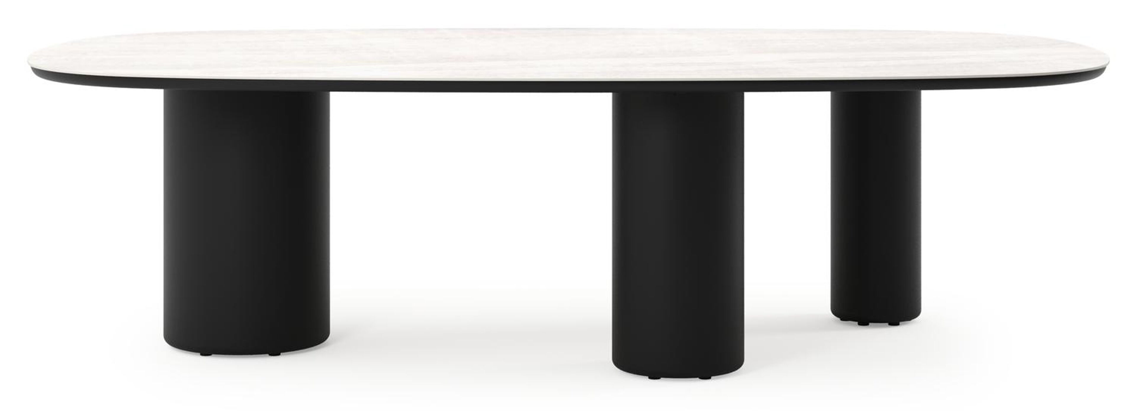 Amico tuintafel bombo xl in zwart aluminium en volkeramiek Taj Mahal - L 270 x B 148 x H 74 cm