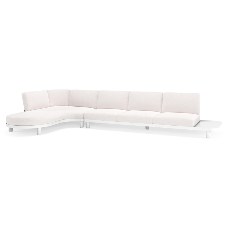 Donato loungehoek in wit aluminium met all weather solica Ego Eggshell kussen