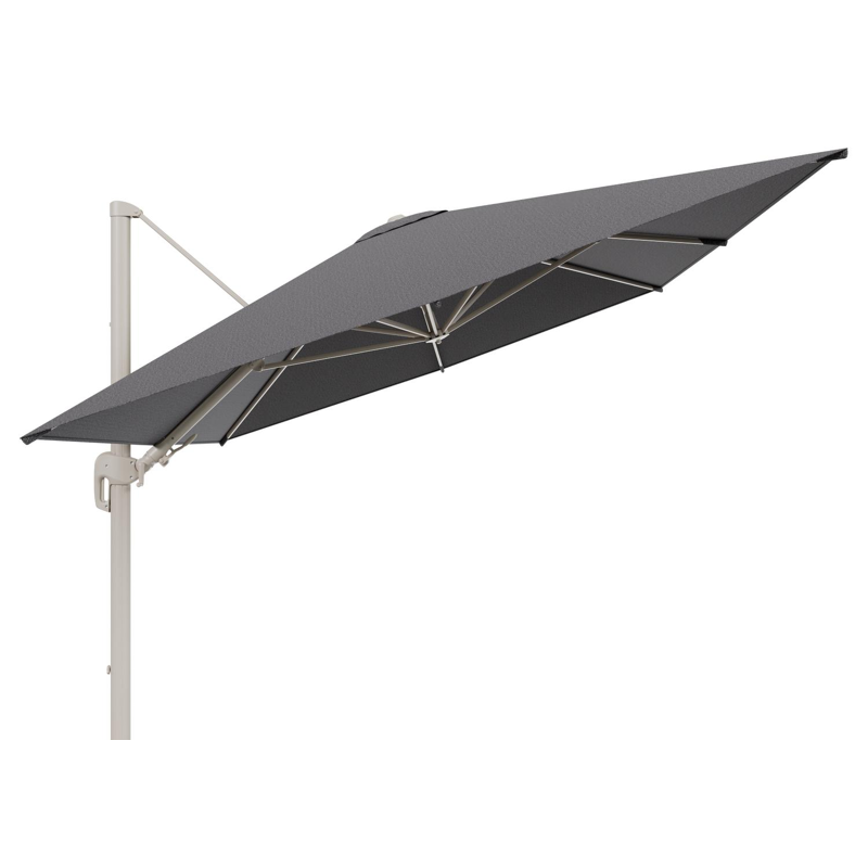 Parasol pendant Rufina avec fonction tilt en aluminium beige et toile de parasol en All Weather Solica Firenze Tunder  - Lg.1 400 x Lg.2 300 cm (sans pied de parasol