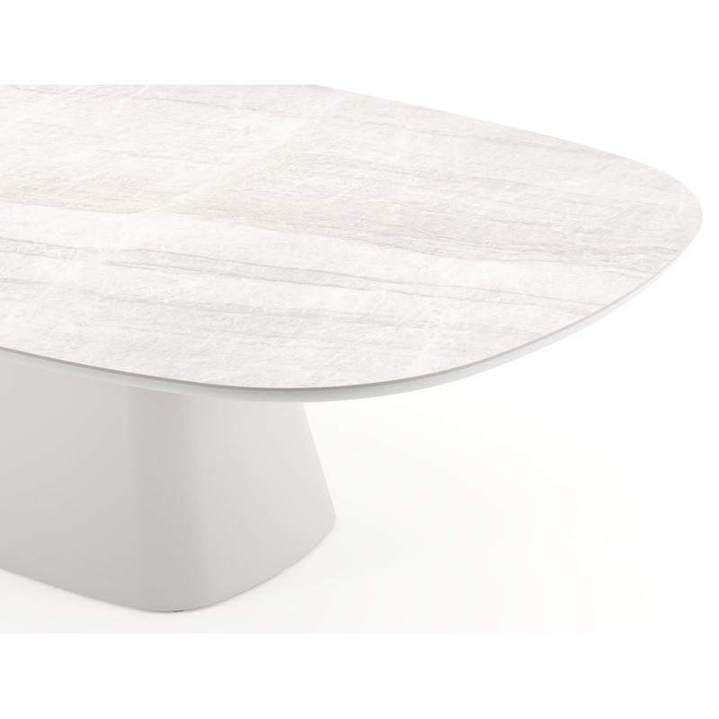 Amico tuintafel bombo xl in wit aluminium en volkeramiek Taj Mahal - L 270 x B 148 x H 73.5 cm