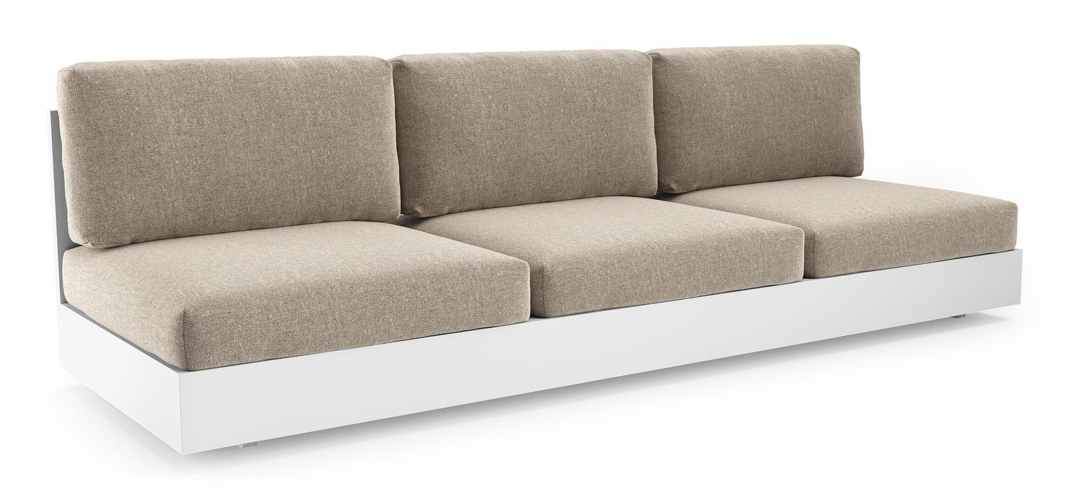 Como loungebank in wit aluminium met chartres pewter all weather sunbrella® luxe kussen