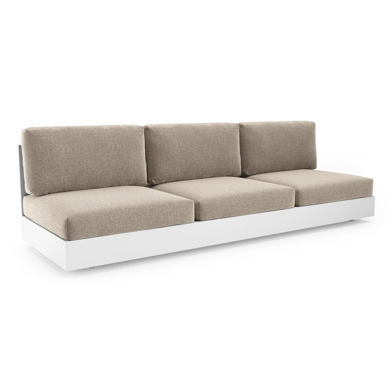 Como loungebank in wit aluminium met chartres pewter all weather sunbrella® luxe kussen