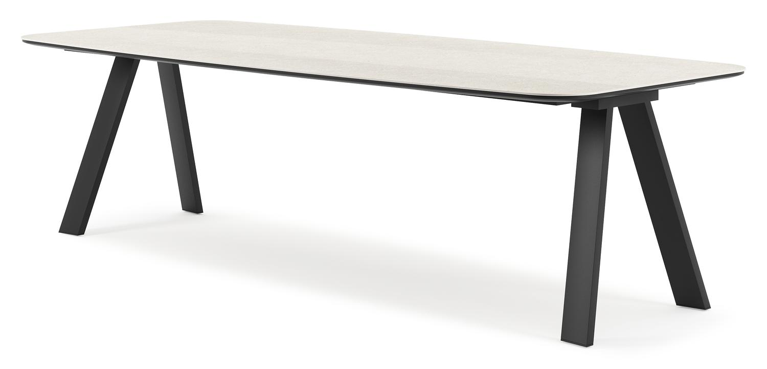 Cesano tuintafel in zwart aluminium en volkeramiek shilin - L 255 x B 115 x H 75 cm