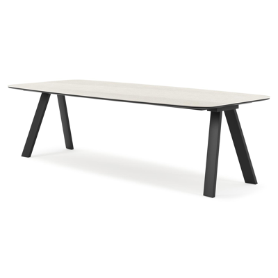 Cesano tuintafel in zwart aluminium en volkeramiek shilin - L 255 x B 115 x H 75 cm