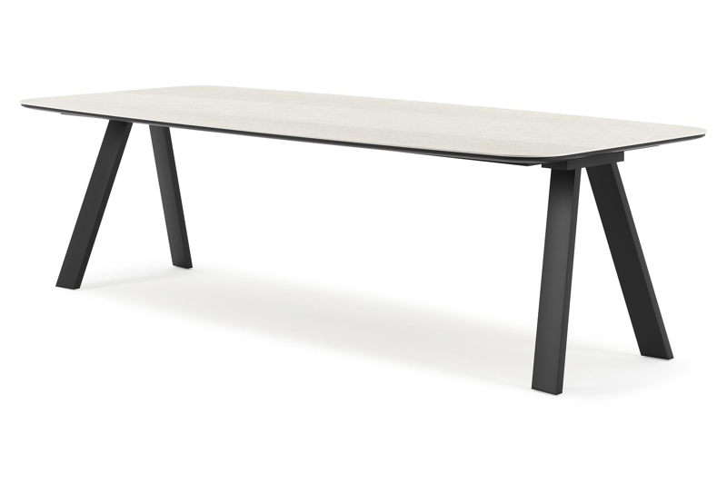 Cesano tuintafel in zwart aluminium en volkeramiek shilin - L 255 x B 115 x H 75 cm