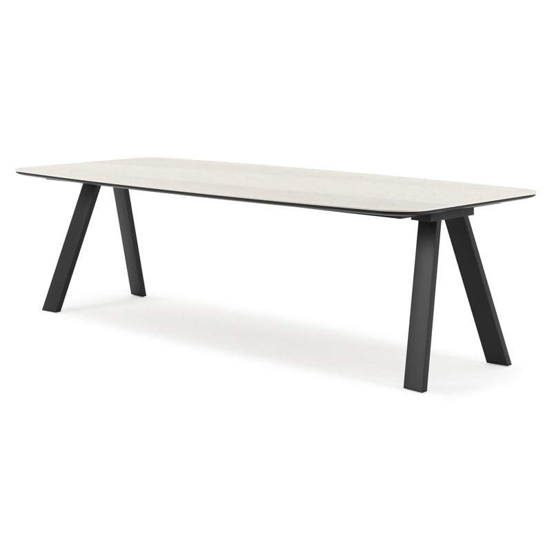 Cesano tuintafel in zwart aluminium en volkeramiek shilin - L 255 x B 115 x H 75 cm