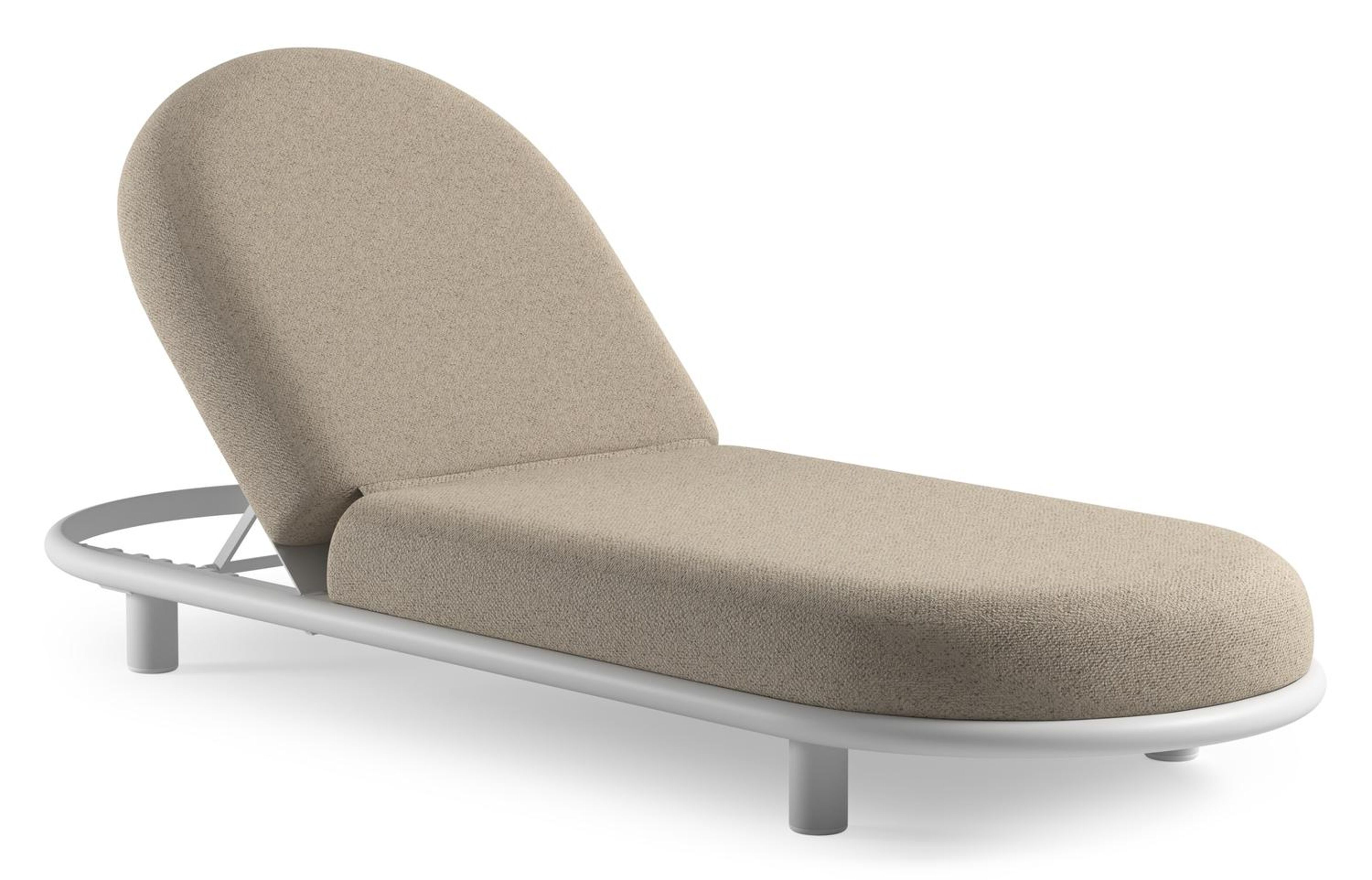 Lomano verstelbaar ligbed in wit aluminium met bora desert all weather cosytica