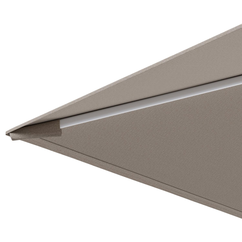 Calpe zweefparasol in wit aluminium met beige weather+ softtouch parasoldoek - L1 270 x L2 270 cm (zonder voet)