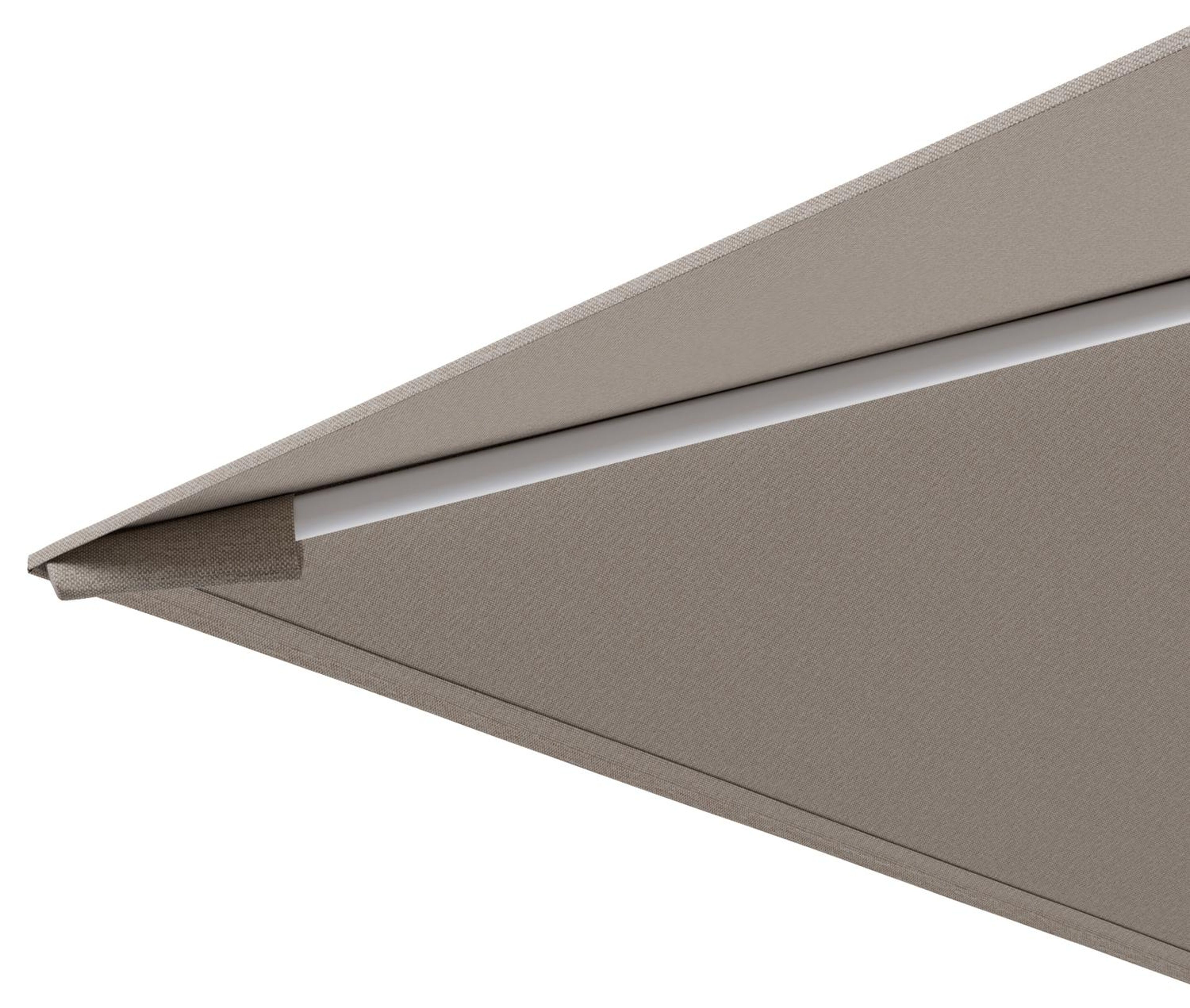 Calpe zweefparasol in wit aluminium en beige Weather+ Softtouch parasoldoek - L1 270 x L2 270 cm met Calpe parasolvoet 70 kg met wielen