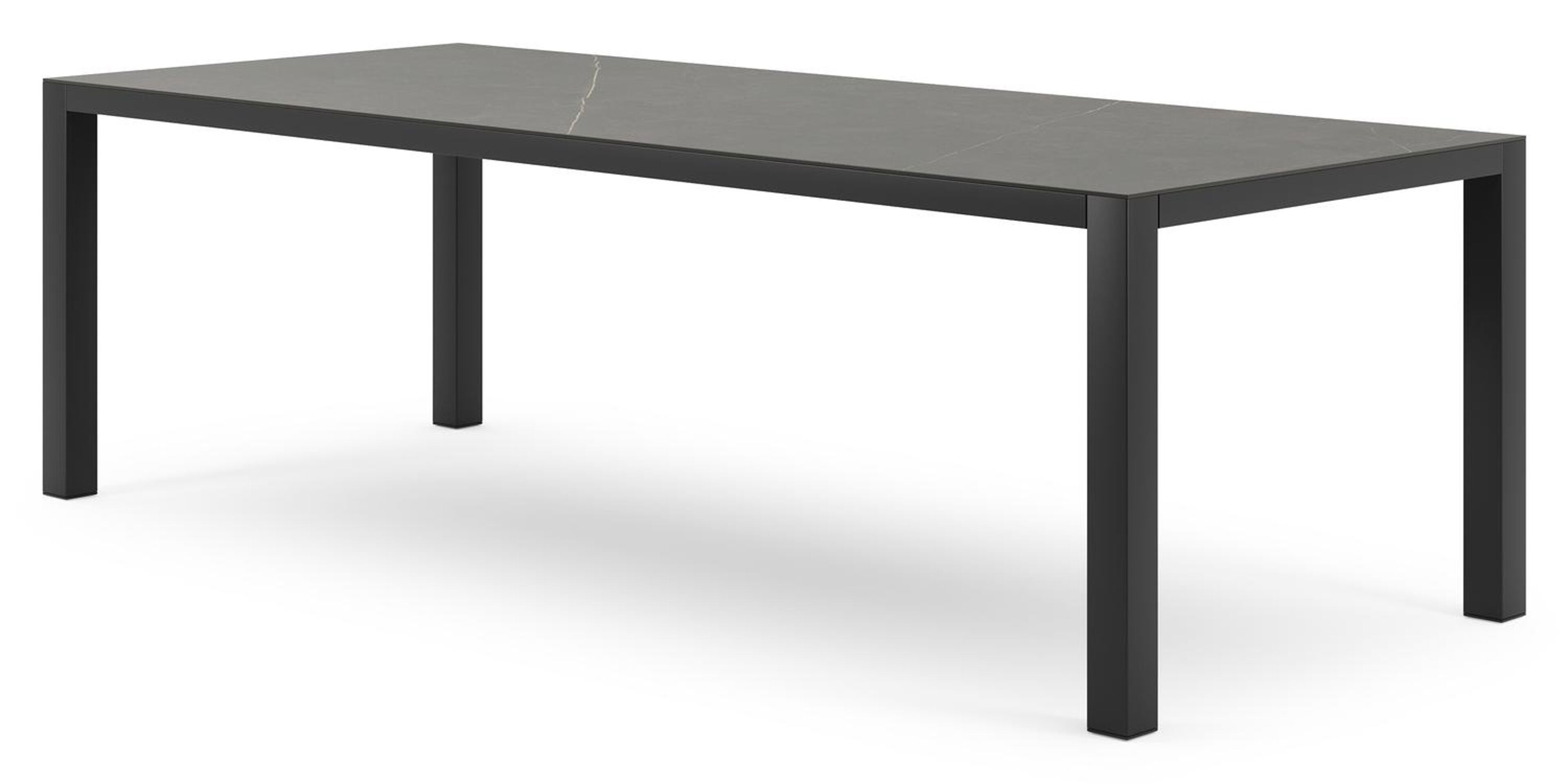 Como tuintafel in zwart aluminium en volkeramiek calatorao - L 240 x B 100 x H 75 cm