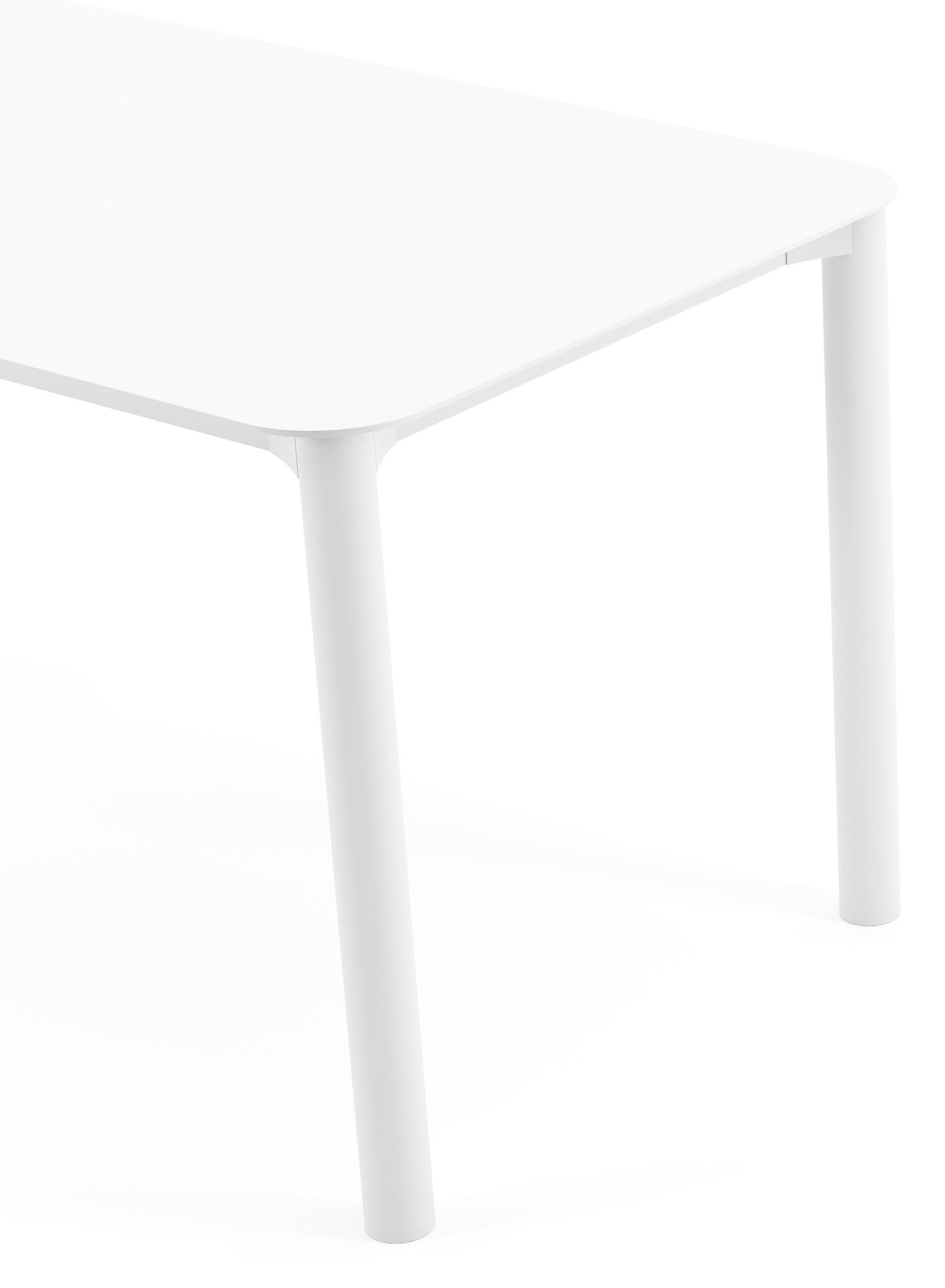 Orso tuintafel rechthoekig afgerond in wit aluminium - L 140 x B 80 x H 74.5 cm