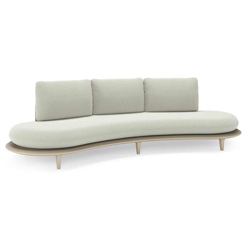 Bomero loungebank in beige aluminium met lopi bud all weather sunbrella® luxe kussen