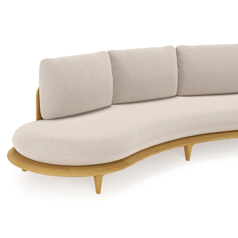 Bomero loungeset in teak met slow farafra all weather sunbrella® luxe kussen