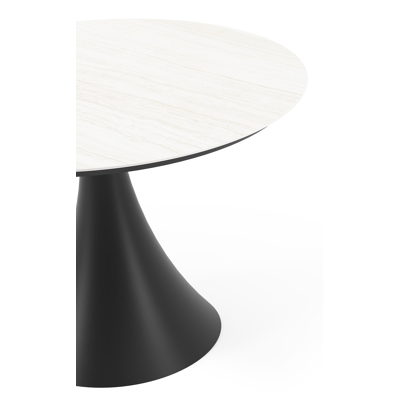Fano tuintafel rond in zwart aluminium en volkeramiek calista - Dia. 110 x H 75 cm
