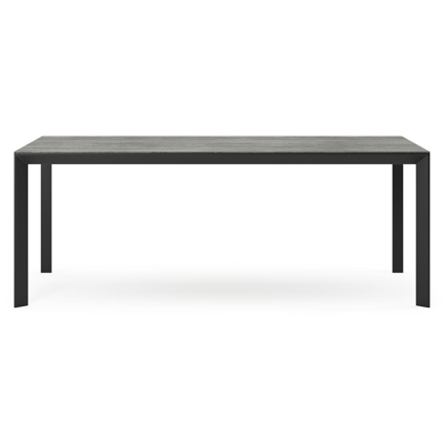 Table de jardin Malito en aluminium noir et céramique pleine aspen grey - Lg 200 x Larg. 100 x H 75 cm