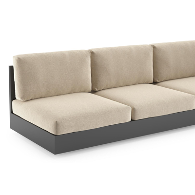 Como loungehoek in zwart aluminium met althea chalk all weather cosytica kussen