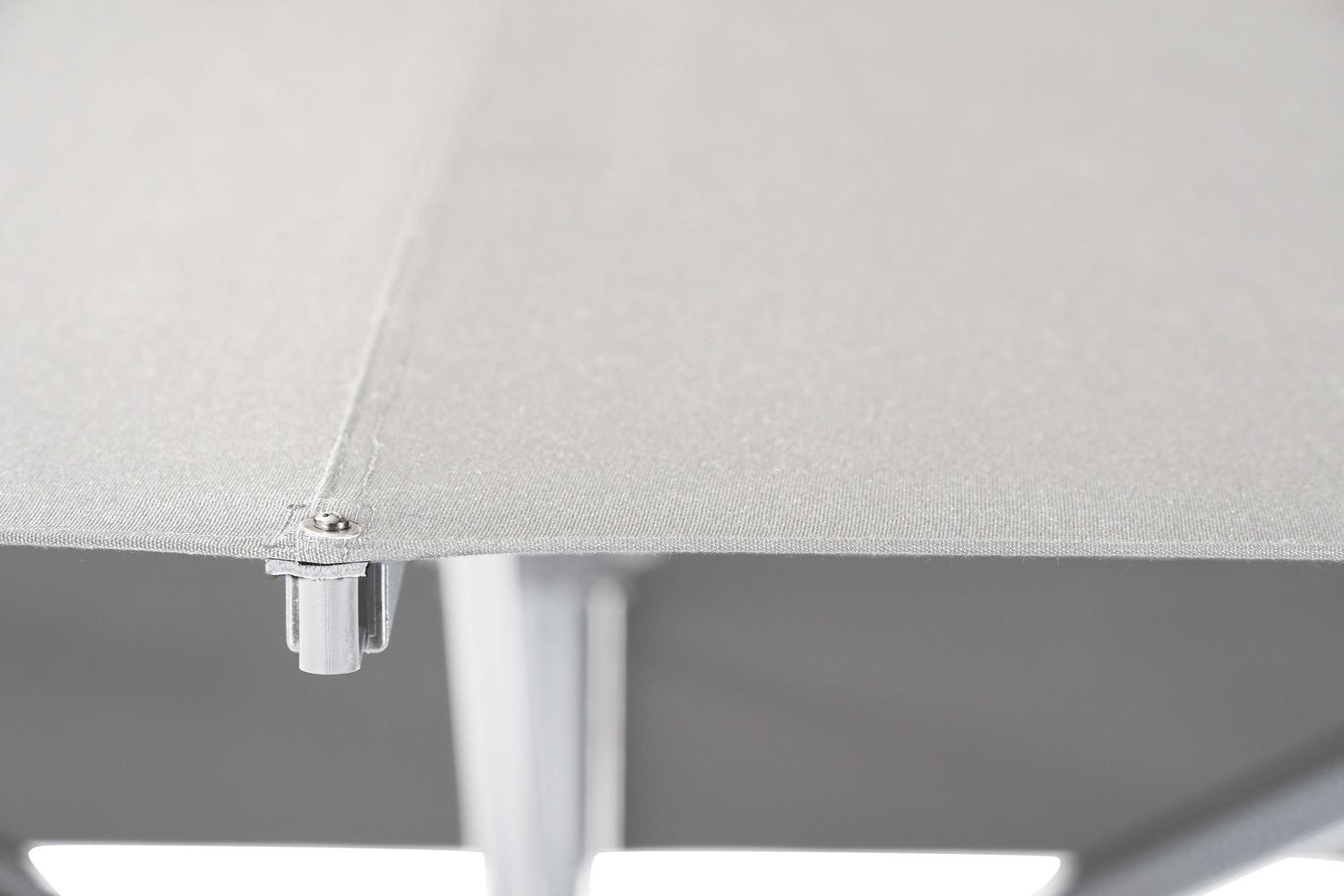 Solino staanparasol in wit aluminium met grijs all weather sunbrella® premium parasoldoek - L1 400 x L2 400 cm (zonder voet)