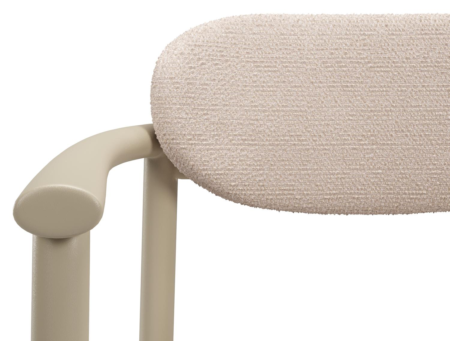 Chaise de jardin Ravo en aluminium beige et coussin en All Weather Sunbrella Luxe Wander Pilat