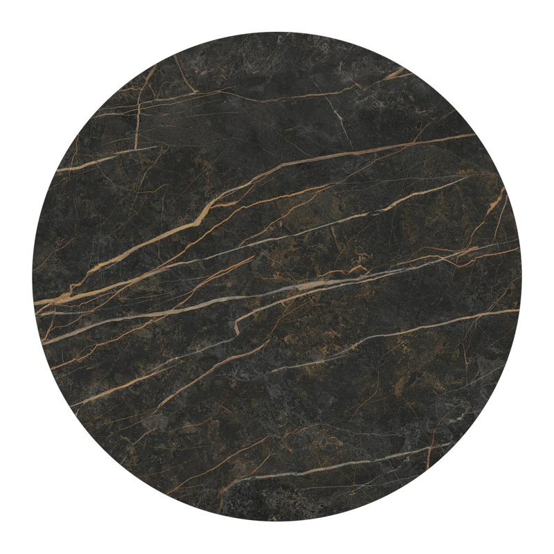 Fano low dining loungetafel in zwart aluminium en volkeramiek black obsession - Dia. 85 x H 55 cm