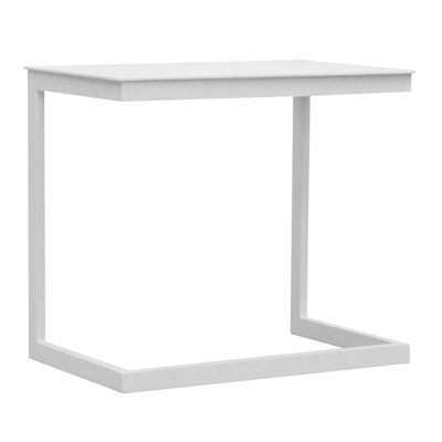 Table d'appoint Servio en aluminium blanc - Lg 65 x larg. 45 x H 60 cm