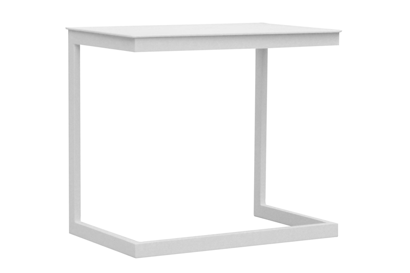 Servio bijzettafel in wit aluminium - L 65 x B 45 x H 60 cm