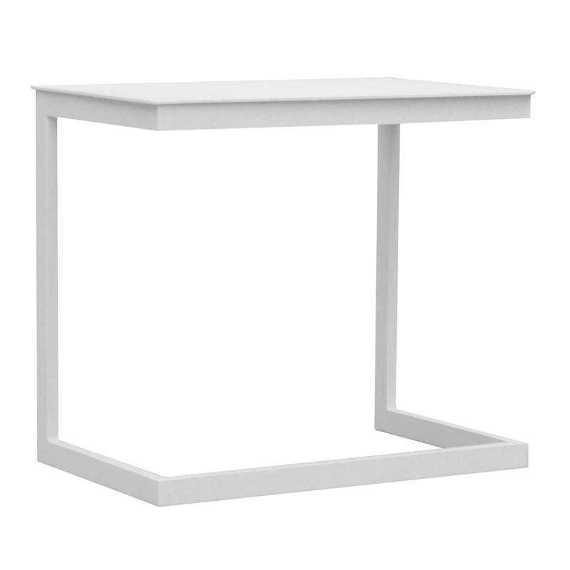Servio XL bijzettafel in wit aluminium - L 65 x B 45 x H 60 cm