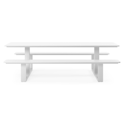 Merano picknicktafel in wit aluminium - L 240 x B 181 x H 73 cm