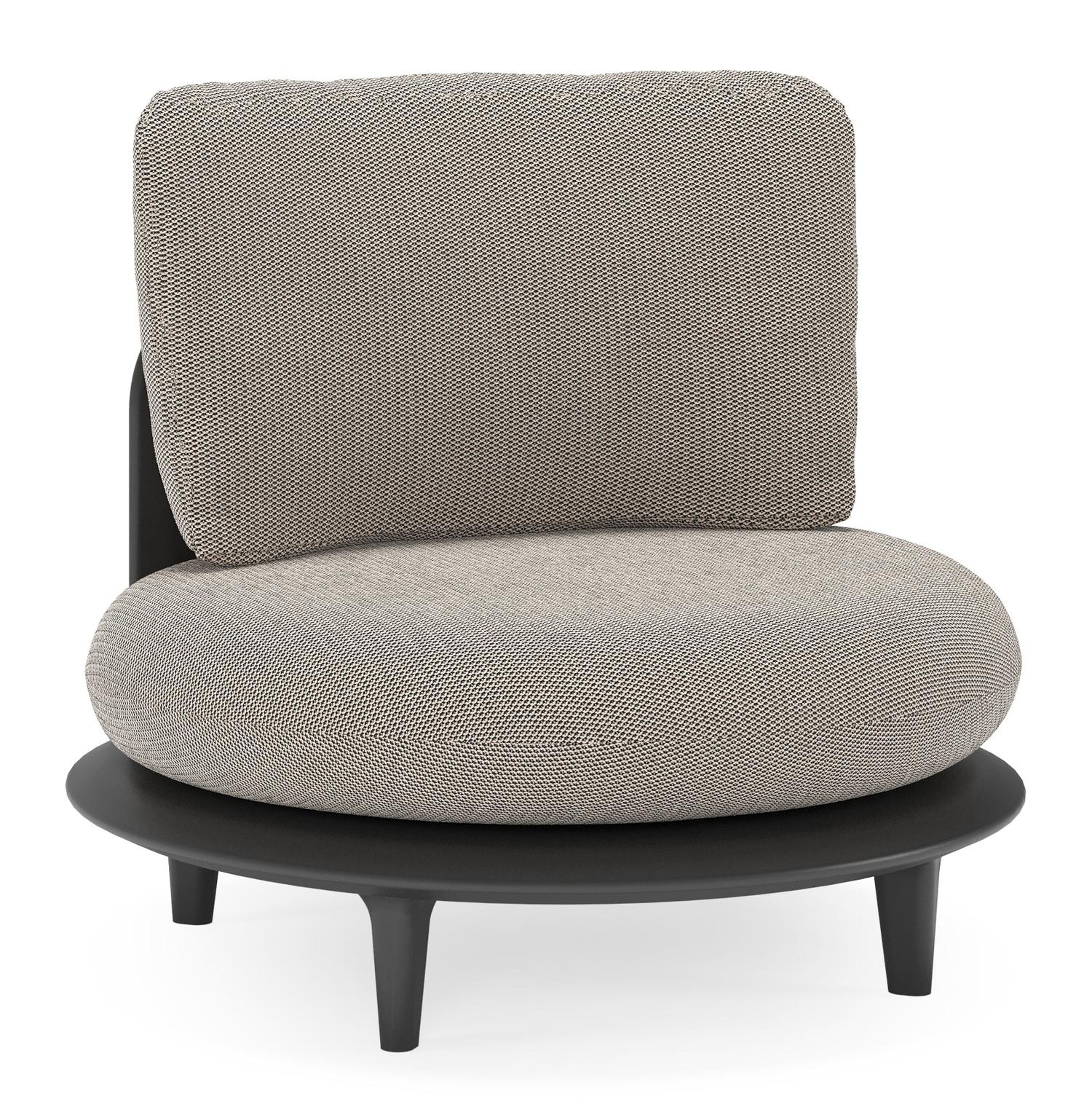 Bomero loungestoel in zwart aluminium met lopi pepper all weather sunbrella® luxe kussen