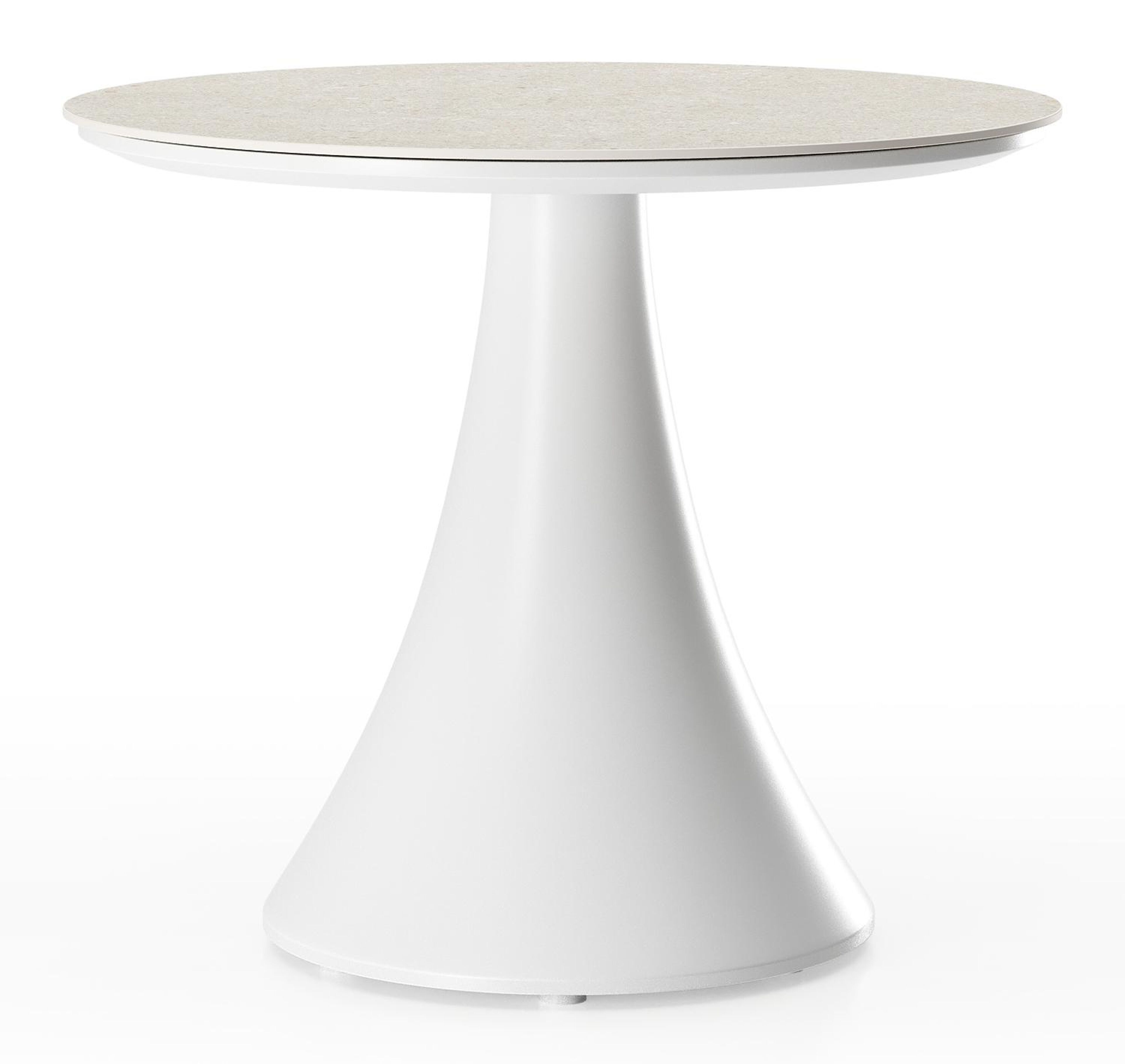 Table basse Fano en blanc aluminium et céramique pleine shilin - Diam. 65 x Haut. 55 cm