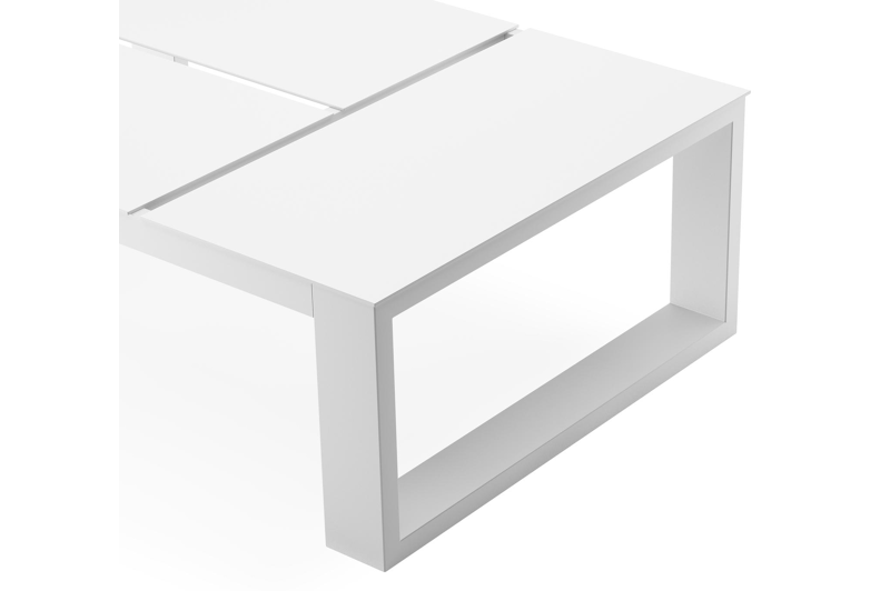 Table basse Verato en aluminium blanc - Lg 120 x larg. 80 x H 39,5 cm