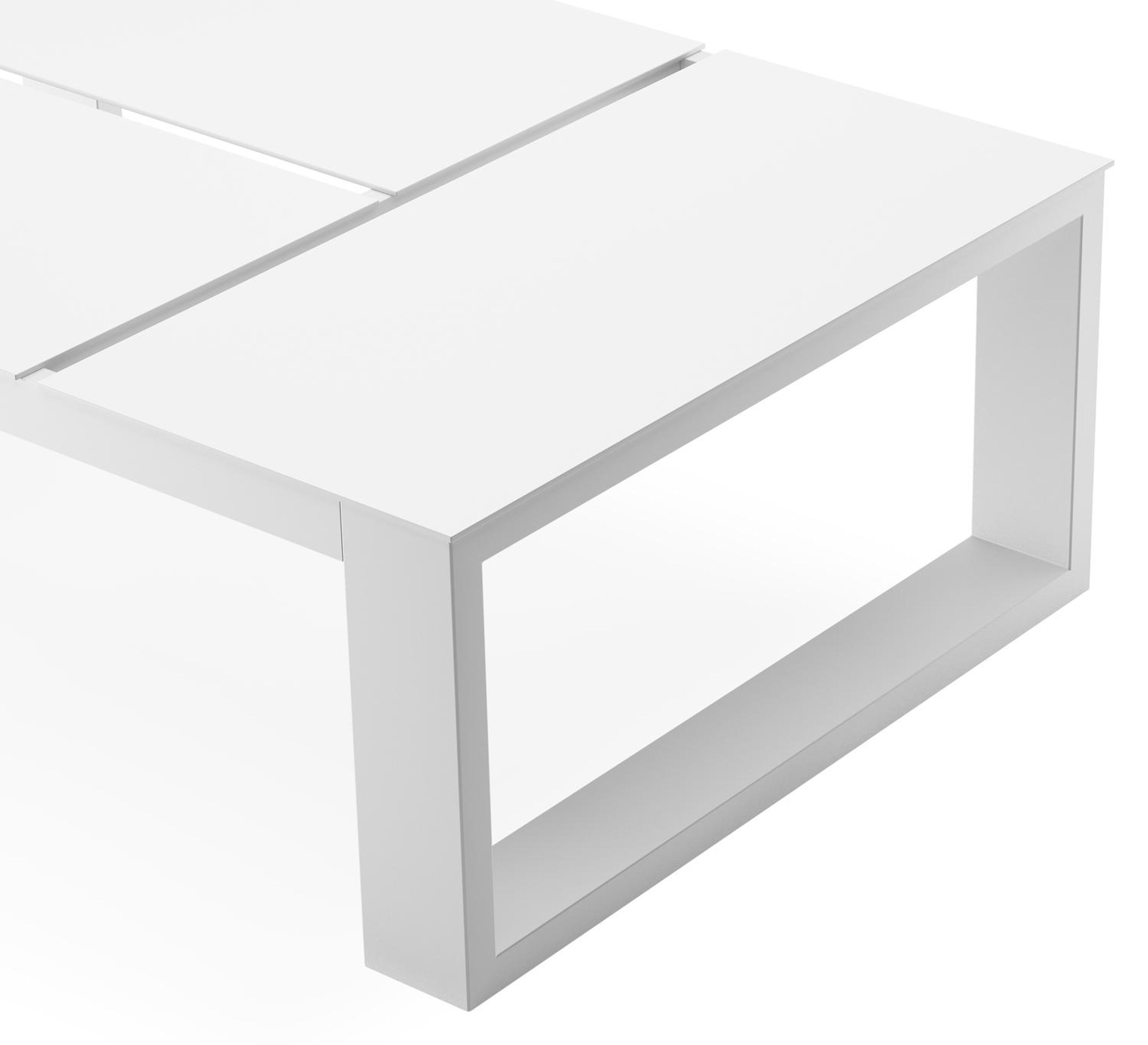 Table basse Verato en aluminium blanc - Lg 120 x larg. 80 x H 39,5 cm