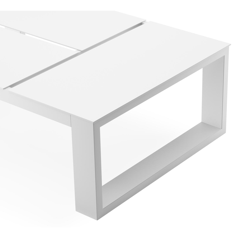 Table basse Verato en aluminium blanc - Lg 120 x larg. 80 x H 39,5 cm